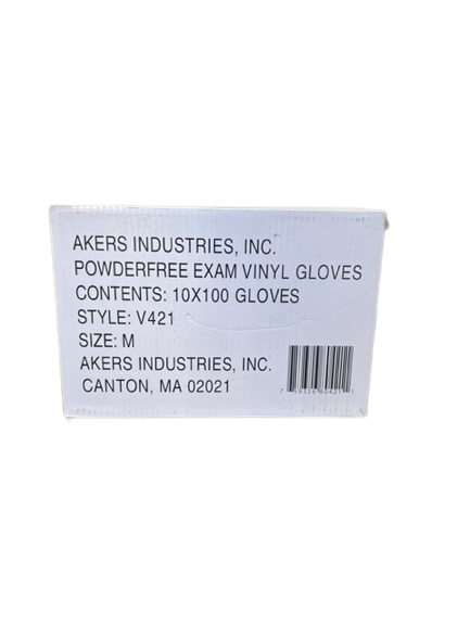 Akers Powderfree Vinyl Examination Glove