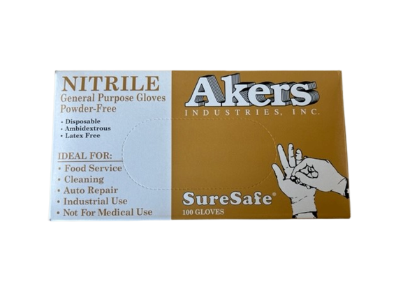 Akers Industries Black Nitrile Gloves