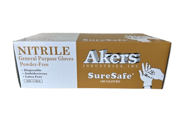 Akers black nitrile gloves