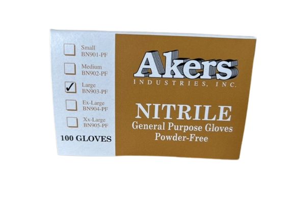 Akers Black Nitrile Gloves General Purpose 6 Mil