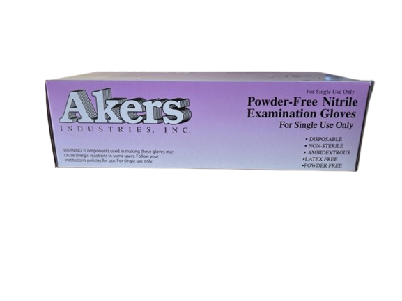 Akers Nitrile Gloves Powder Free Examination Grade