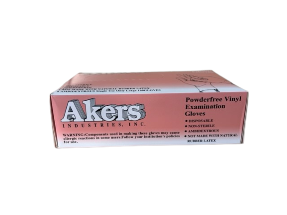 Akers Powderfree Vinyl Examination Glove