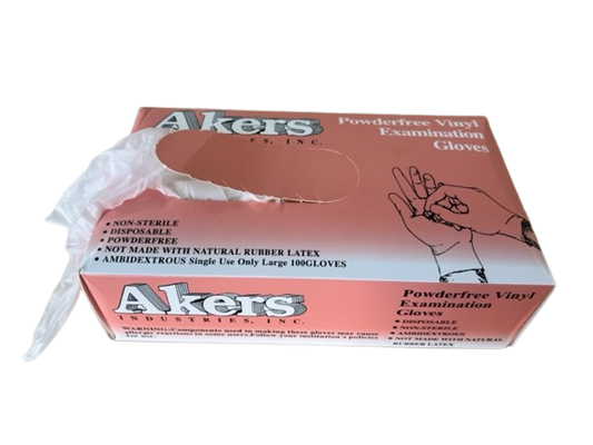 Akers Powderfree Vinyl Examination Glove